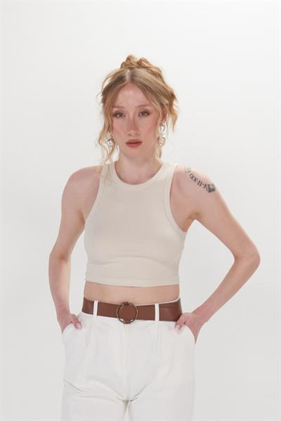 Fleur Fitilli Halter Yaka Crop