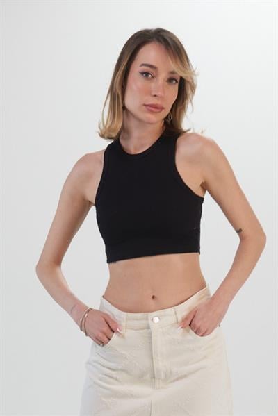 Fleur Fitilli Halter Yaka Crop