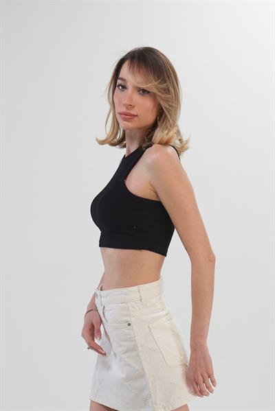 Fleur Fitilli Halter Yaka Crop