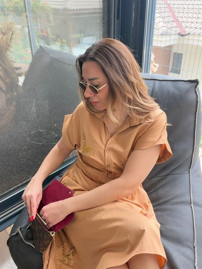 Göğüs Taş İşlemeli Mini Elbise