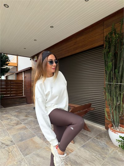 Gümüş Logolu Basic Sweatshirt
