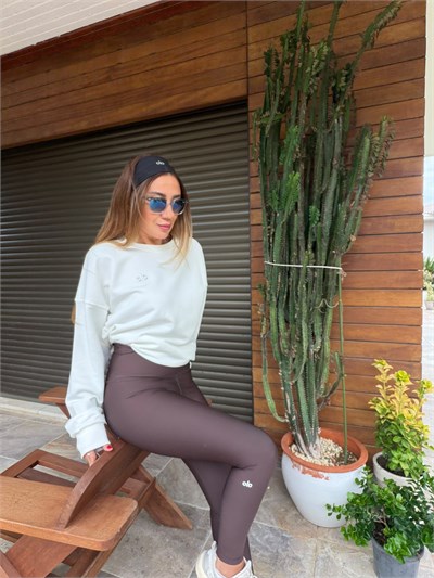 Gümüş Logolu Toparlayıcı Spor Tayt