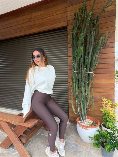 Gümüş Logolu Toparlayıcı Spor Tayt