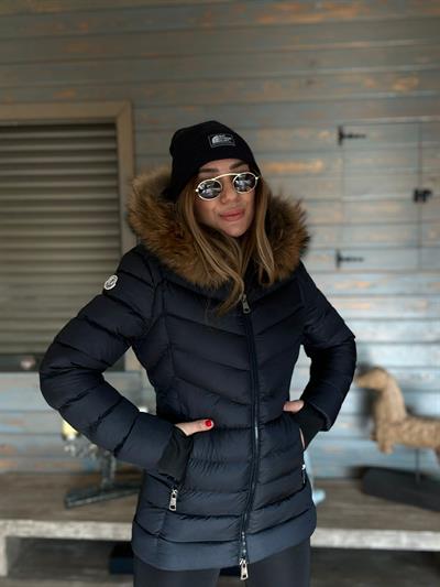 Kolda Nakış Logolu Kapşonu Kürklü Micro Jel Mont