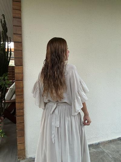 Kolu Fırfırlı Pamuklu Takım