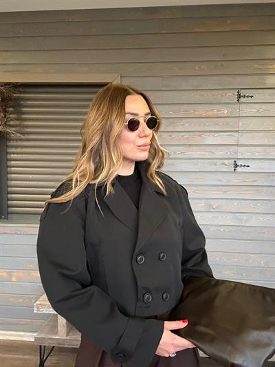 Kruvaze Kısa Trenç