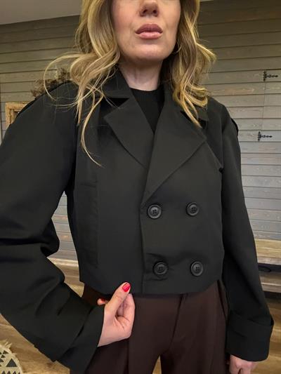 Kruvaze Kısa Trenç