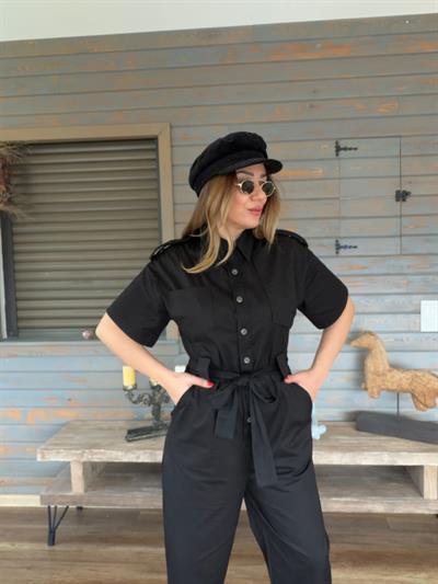 Kuşaklı Önü Düğmeli Tulum