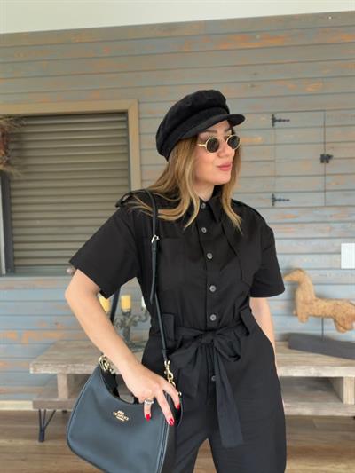 Kuşaklı Önü Düğmeli Tulum