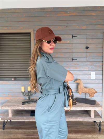 Kuşaklı Önü Düğmeli Tulum