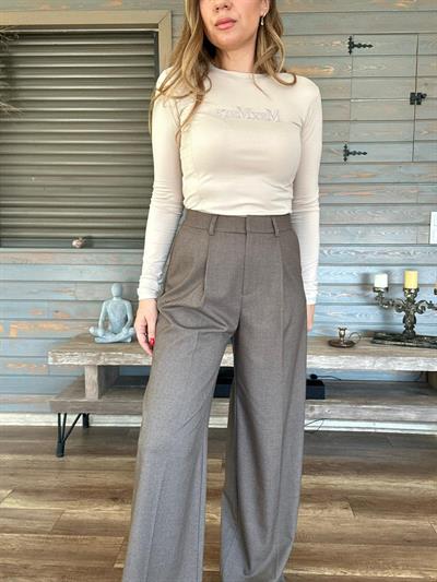 Metal Logolu Tek File Pantolon