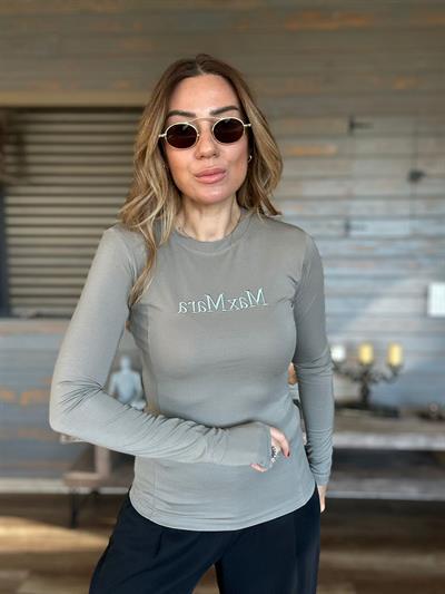 Nakış Kabartma Yazılı Bluz