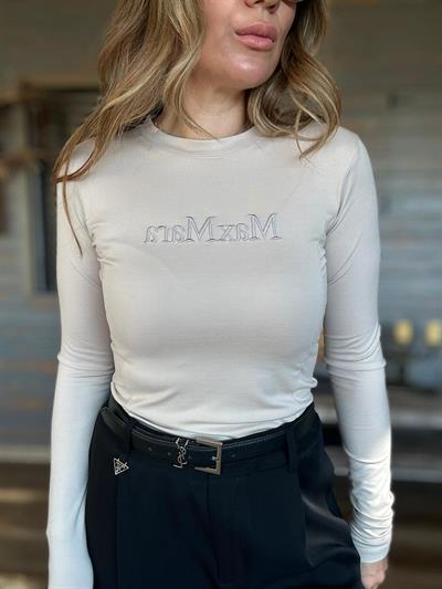 Nakış Kabartma Yazılı Bluz