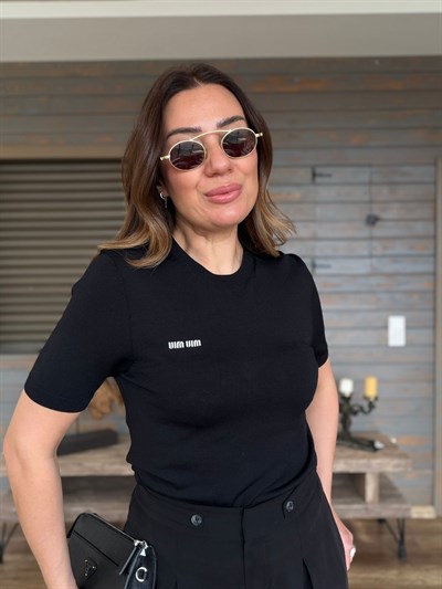 Nakış Logolu Basıc Triko T-Shirt