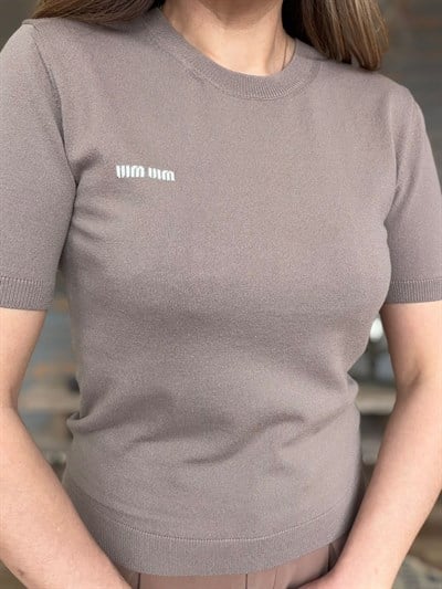 Nakış Logolu Basıc Triko T-Shirt