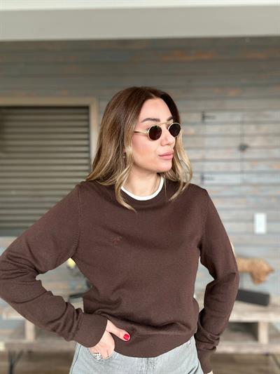 Nakış Logolu Çift Yakalı Basic Triko