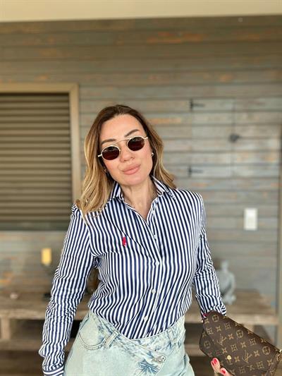 Nakış Logolu Çizgili Gömlek