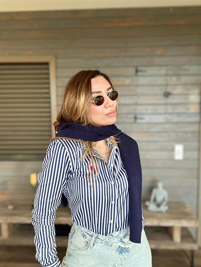 Nakış Logolu Çizgili Gömlek