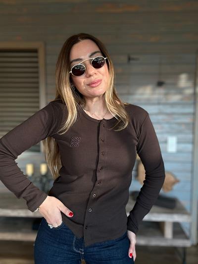 Nakış Logolu Düğmeli Kazak