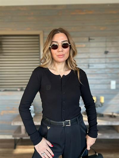 Nakış Logolu Düğmeli Kazak