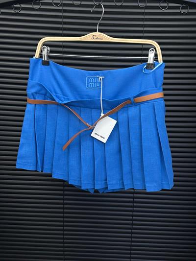 Nakış Logolu Kemer Detaylı Çift Kat Etek