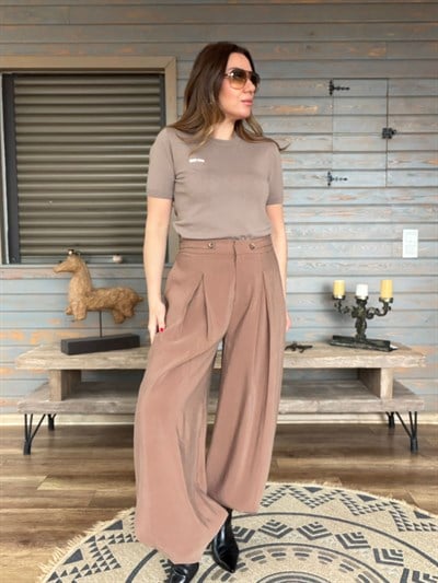 Nakış Logolu Palazza Pantolon