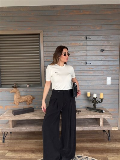 Nakış Logolu Palazza Pantolon