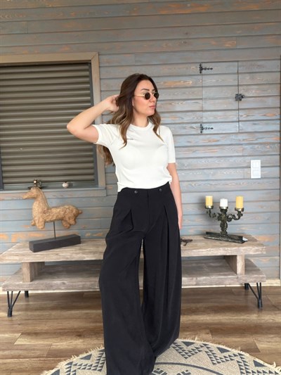 Nakış Logolu Palazza Pantolon