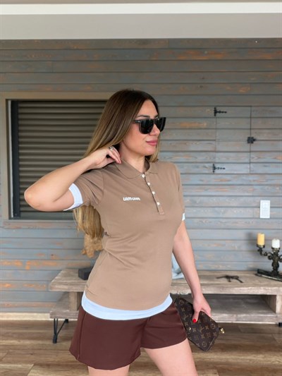 Nakış Logolu Yakalı T-Shirt