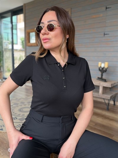 Nakış Logolu Yakalı T-Shirt