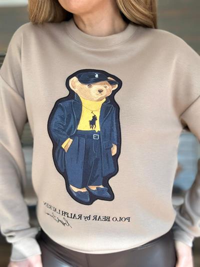Nakış Teddy Bear Baskılı Sweatshirt
