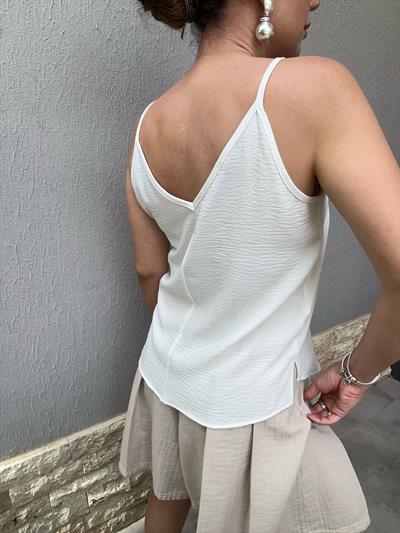 Omuz Askılı Kolsuz T-Shirt