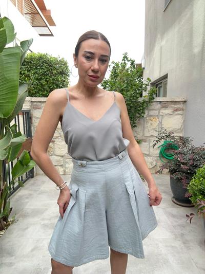 Omuz Askılı Kolsuz T-Shirt