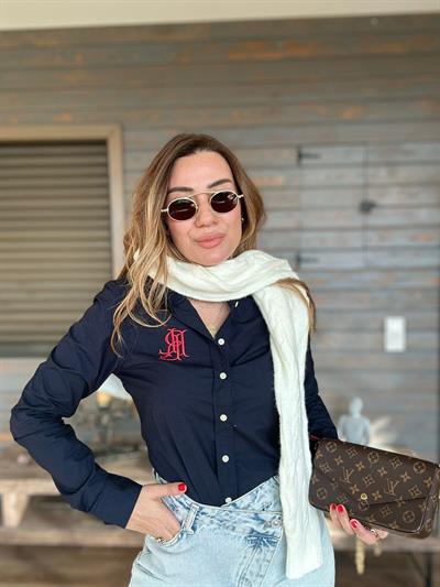 Pamuk Kumaş Nakış Logolu Gömlek