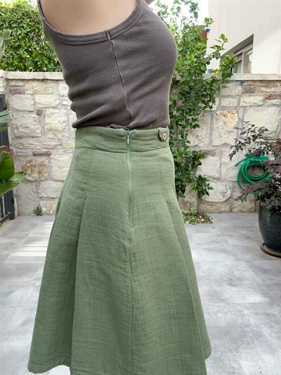 Pileli Müslin Kumaş Şort