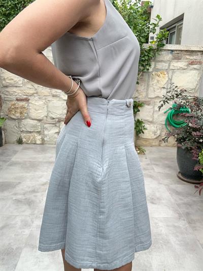 Pileli Müslin Kumaş Şort