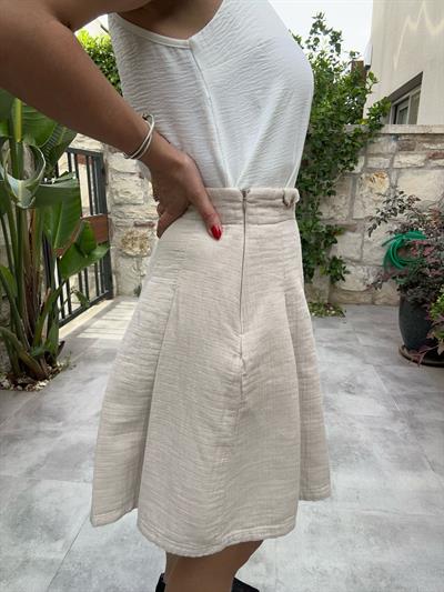 Pileli Müslin Kumaş Şort