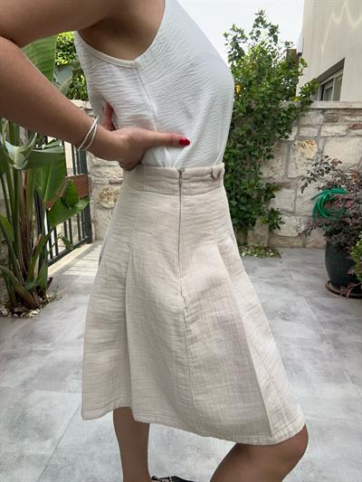 Pileli Müslin Kumaş Şort