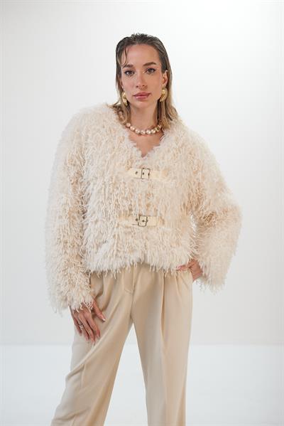 Püskül Detaylı Kısa İthal Ceket