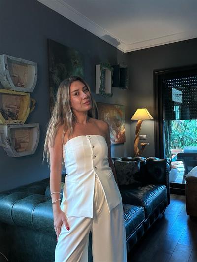Straplez Askılı Bluz Pantolon Takım