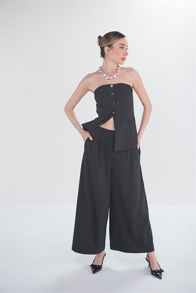 Straplez Askılı Bluz Pantolon Takım
