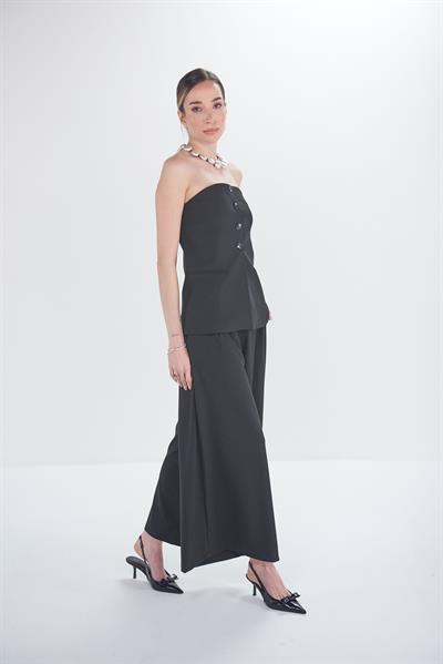 Straplez Askılı Bluz Pantolon Takım