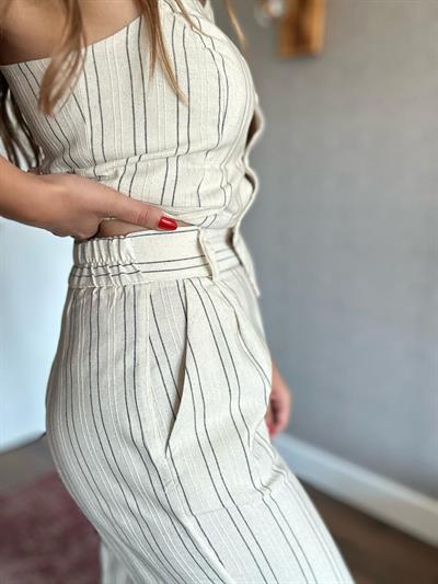 Tek Omuz Askılı Pantolonlu Takım