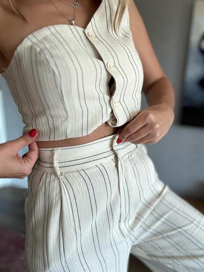 Tek Omuz Askılı Pantolonlu Takım