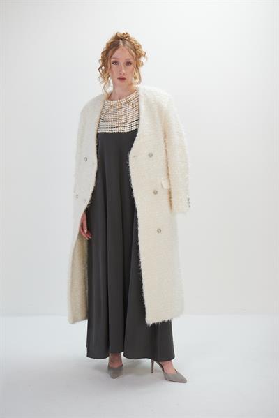 Tüvit Model Kırçıllı Uzun Kaşmir Kaban