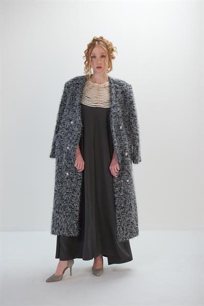 Tüvit Model Kırçıllı Uzun Kaşmir Kaban