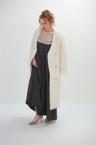 Tüvit Model Kırçıllı Uzun Kaşmir Kaban