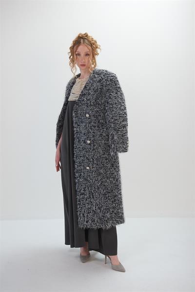 Tüvit Model Kırçıllı Uzun Kaşmir Kaban