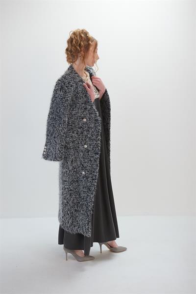 Tüvit Model Kırçıllı Uzun Kaşmir Kaban