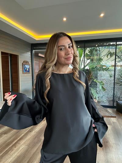 Uzun Kol Saten Takım